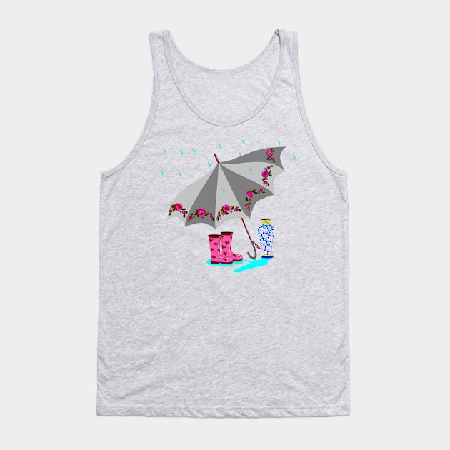 A Fancy and Vintage Umbrella Tank Top by YudyisJudy